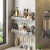 Luxury Wave Pattern Suction Cup Bathroom Rack - Punch-Free Wall-Mounted Storage Solution