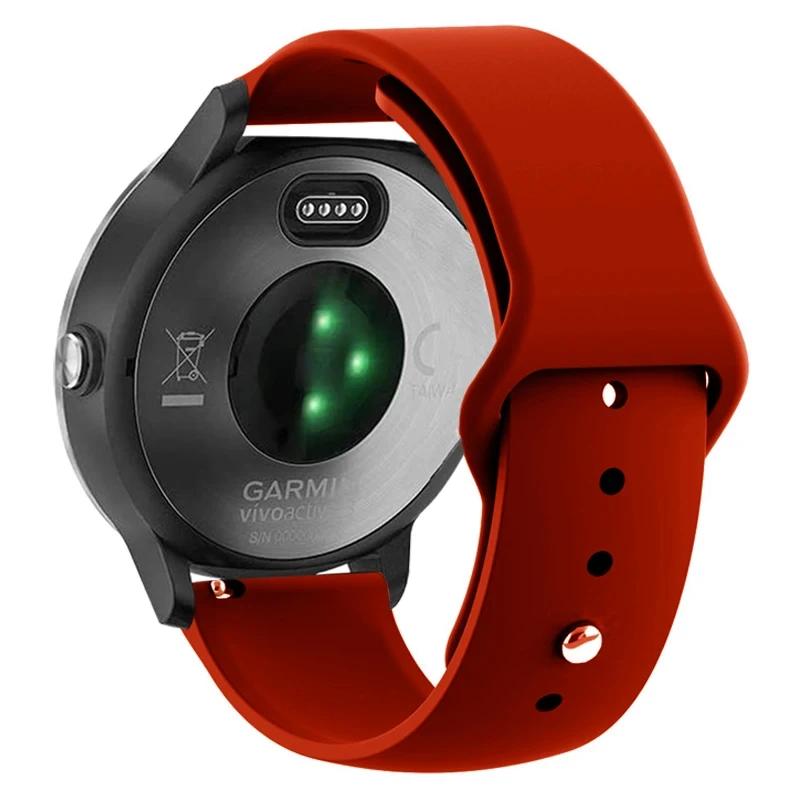 Силиконовый ремешок 20 мм 22 мм для Garmin Vivoactive 3 4, ремешок для часов Venu 2 SQ Forerunner 645, браслет Garmin Forerunner 245