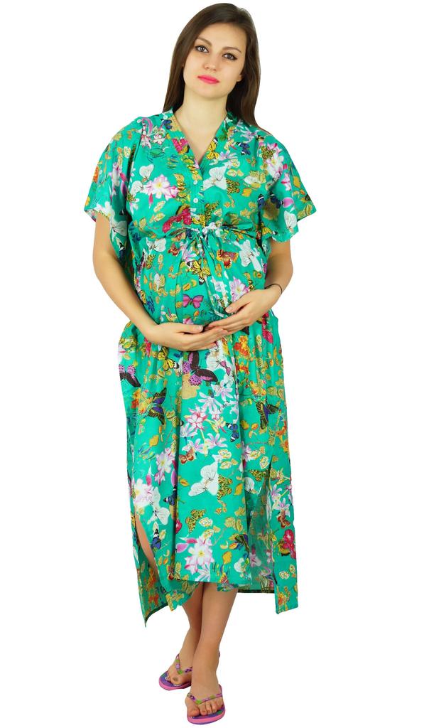 Bimba Хлопковый кафтан для кормления с пуговицами спереди, ночная одежда, подарок для будущих мам, для малыша