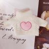 Cotton Stuffed Dolls Playing House Bowknot Knitwear Knitting Clothes Pink Heart 20cm Doll Sweater