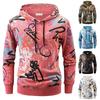 Men's Loose Printed Hooded Sweatshirt Men's Casual Fashion Sports Sweatshirt