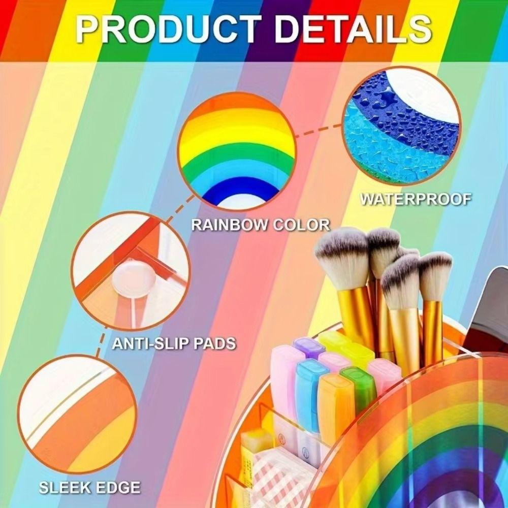 Акриловый радужный держатель для ручек, цветной органайзер-подставка для канцелярских принадлежностей для студентов