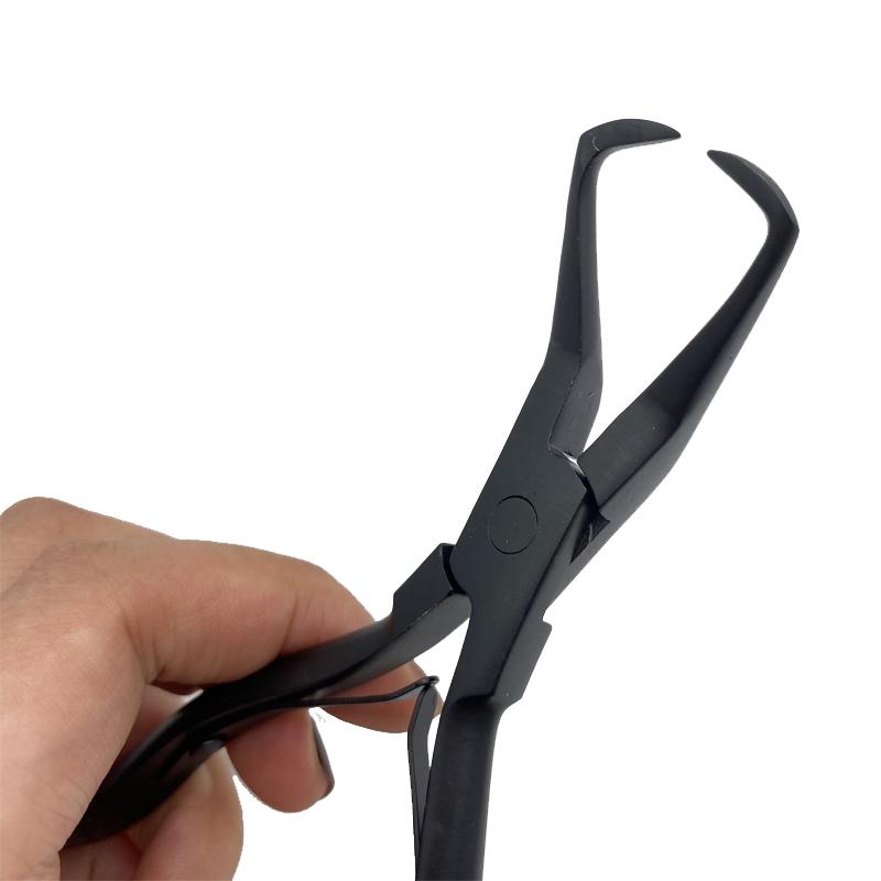 1 предмет, 5,5-дюймовые серебряные зажимы из нержавеющей стали, плоскогубцы для наращивания волос с двумя крючками, инструменты для удаления кератиновых наращенных волос