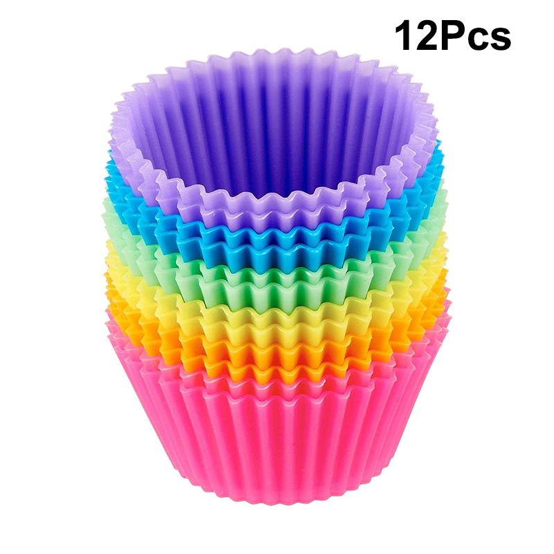 12/24 шт. Силиконовая форма для торта круглой формы, формочки для маффинов, кексов, для выпечки, для пудинга, желе, чашки для десерта, кондитерские изделия, кухонная утварь для дома, без БФА