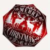 Merry Christmas Deer & Pine Tree StickerUmbrella, Portable 3-Fold Compact Umbrella,Christmas Gift ES407
