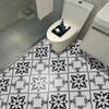 4Pcs Ins Black and White Bathroom Non-slip Peel And Stick Floor Tile Stickers Waterproof PVC Self-adhesive Decals