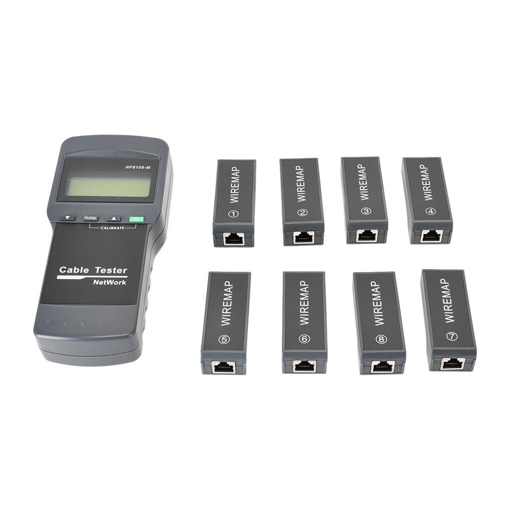 F‑8108‑M LCD Display Network Cable Length Tester Cable Wire Fault Finder with 8 Remote Units