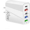 65W Fast Charging Charger 2C3U Multi-port Charging Head, Notebook Mobile Phone Tablet Universal Portable Wall Charging (with Overheating Protection)