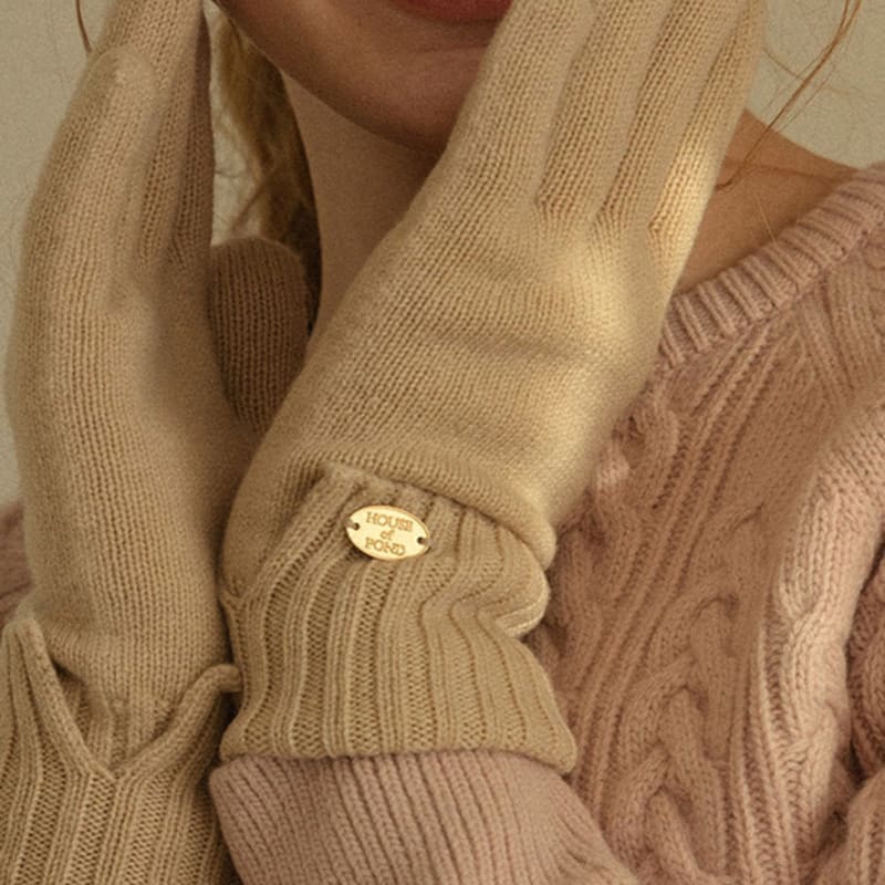 ДОМ ПРУДА Шерстяные перчатки с монетами (Бежевый, Серый, Красный, Коричневый)