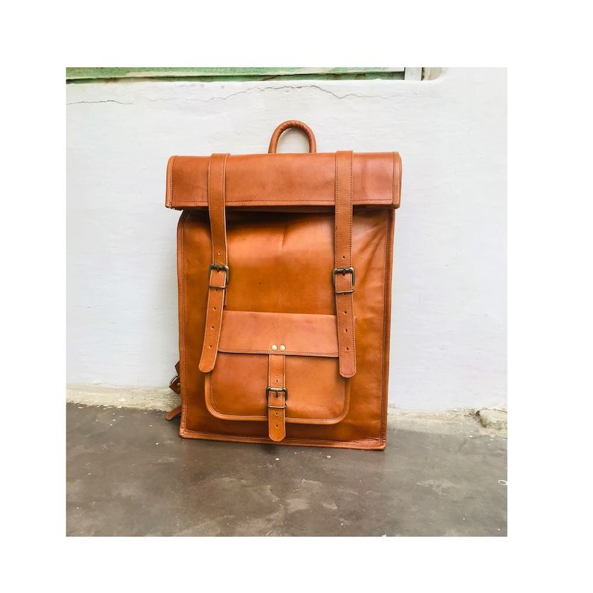 Персонализированный кожаный рюкзак, дорожный рюкзак, кожаный рюкзак с откидной крышкой, сумка для ноутбука ручной работы, винтажная сумка в деревенском стиле, подарок для мужчин и женщин