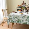 Прямоугольная водонепроницаемая скатерть цвета весенней зелени с листьями эвкалипта, декор для вечеринки, многоразовая кухонная обеденная скатерть, свадебные украшения