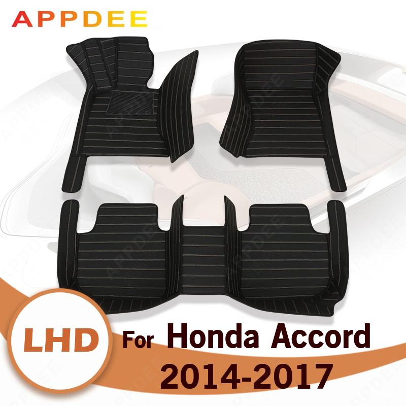 Автомобильные коврики для Honda Accord 9-го поколения 2014 2015 2016 2017 Пользовательские автомобильные накладки на ноги Автомобильные коврики для салона