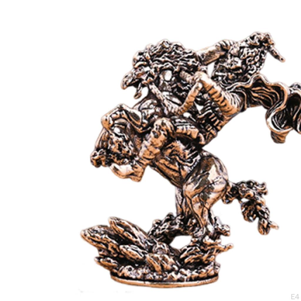 Brass Horse Figurine Animal Sculpture Art Craft Decorative Retro Design Tabletop Ornament