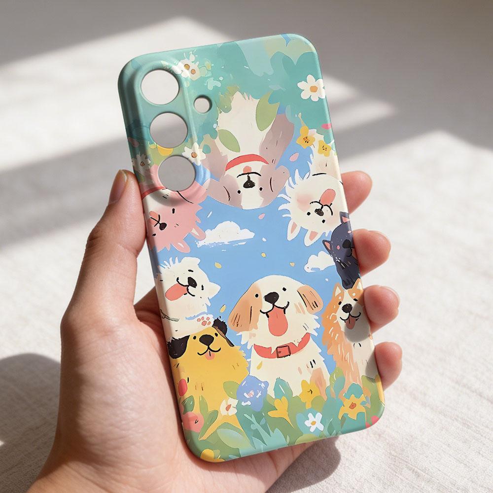 Cartoon Dog Pattern Glossy Film Hard PC Phone Case for Xiaomi Redmi Note 15 13 12S 12 11S 11 10 9 Pro Plus Max 4G 5G