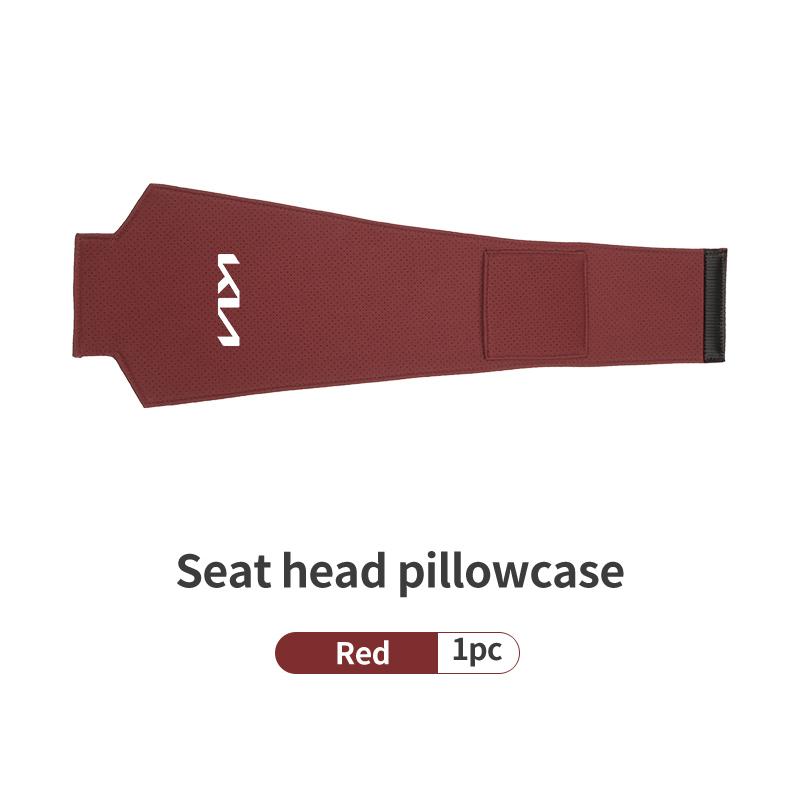AAAFR1 Car Logo Headrest Cover Suede Perforated Breathable Head Pillowcase Pads For KIA Cerato Proceed Venga Stonic Picanto Sorento