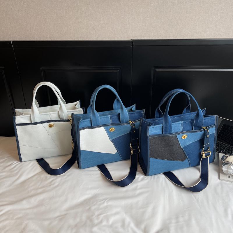 Patchwork Handbag Women's Contrast Color Stitching Shoulder Crossbody Bag Commuter Tote Bag