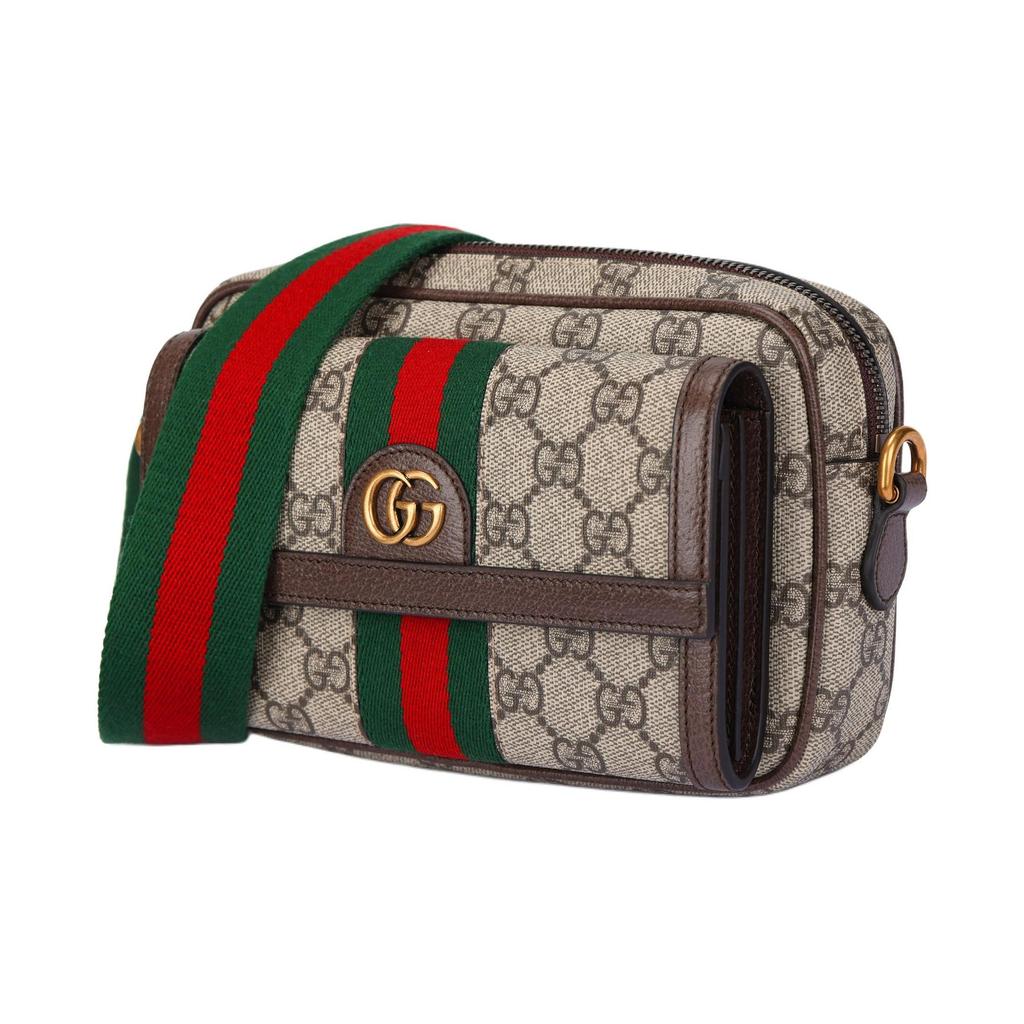Gucci Ophidia GG Supreme Canvas Crossbody Bag With Web Stripe & Double G Detail 746308-96IWT-8745