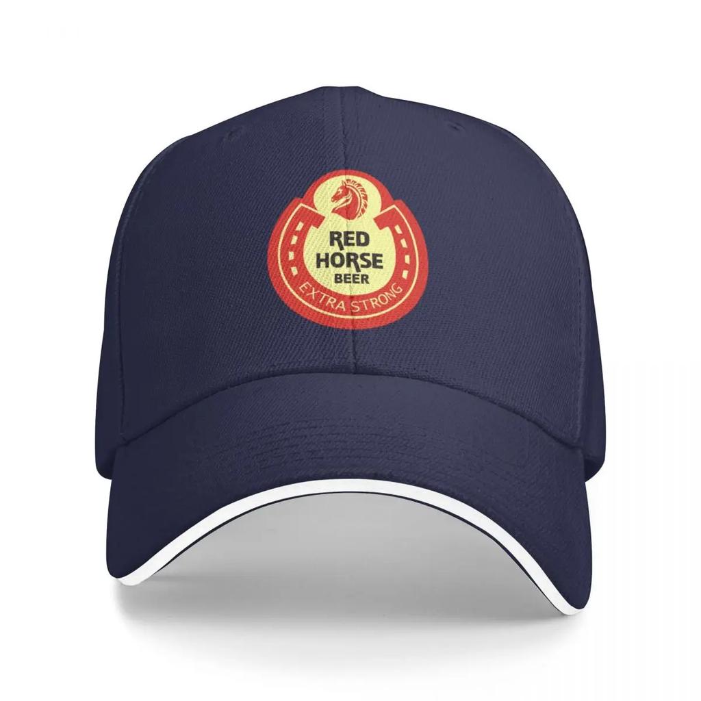Логотип пива Red Horse Базовая бейсболка Новинка в шляпе Вестерн Шляпа Шляпа для гольфа Икона Унисекс Роскошная Женская