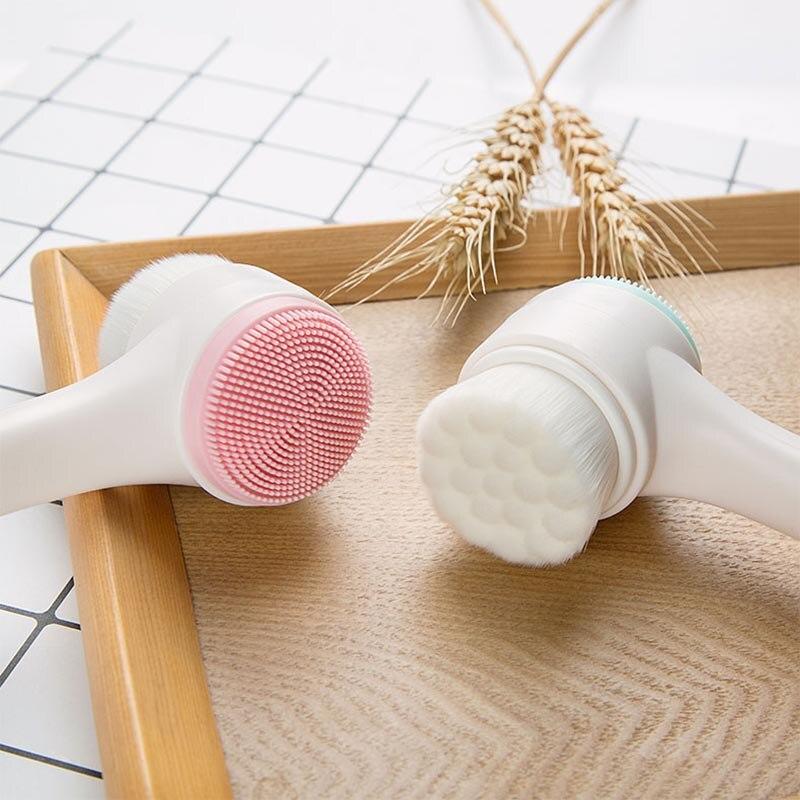 3D двухсторонняя многофункциональная щетка для лица, очиститель кожи, отшелушивающая щетка для чистки лица