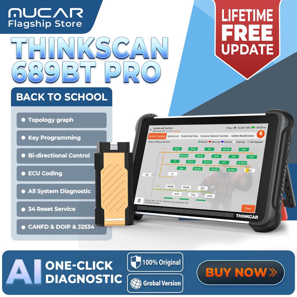 THINKCAR THINKSCAN 689BT PRO Топологический Ключевой Программатор Автомобильный Диагностический Инструмент J2534 Двунаправленный Автомобильный OBD2 Сканер Кодирование ЭБУ