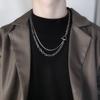 Японская и корейская двухслойная ключичная цепь: Ожерелье из титановой стали в стиле хип-хоп с крестом и звездой для мужчин и женщин
