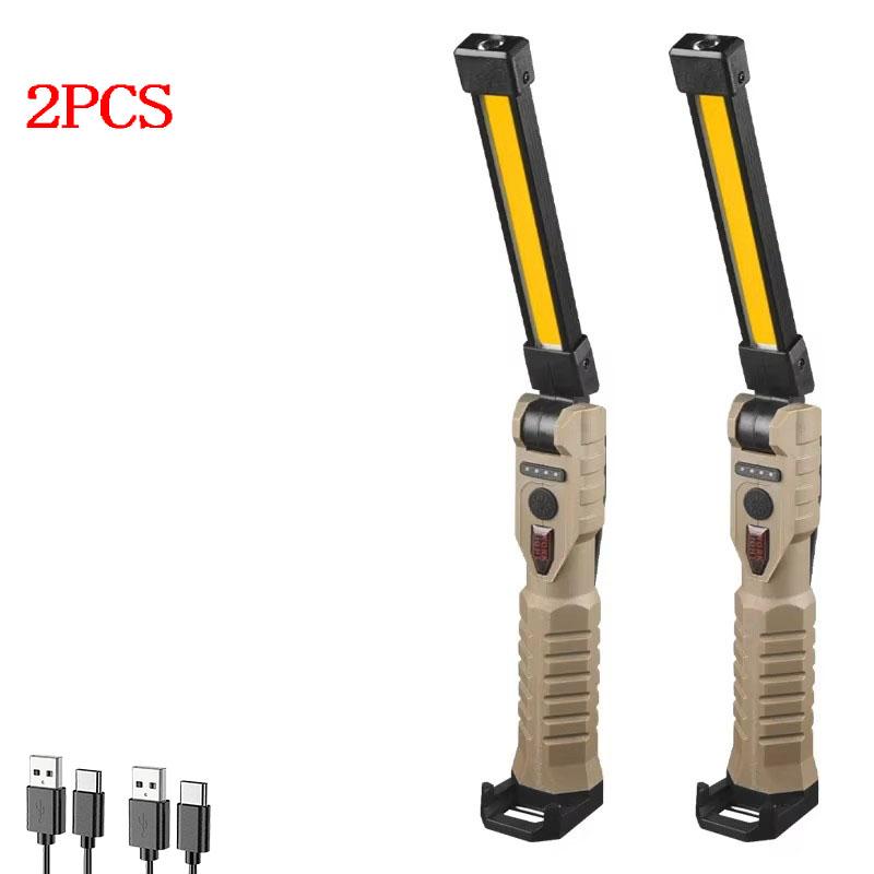 Ultra Bright LED Work Lights Rechargeable Magnetic Hook Camping Lamp Built-in Battery Repair Flashlight Portable Output Lanterns