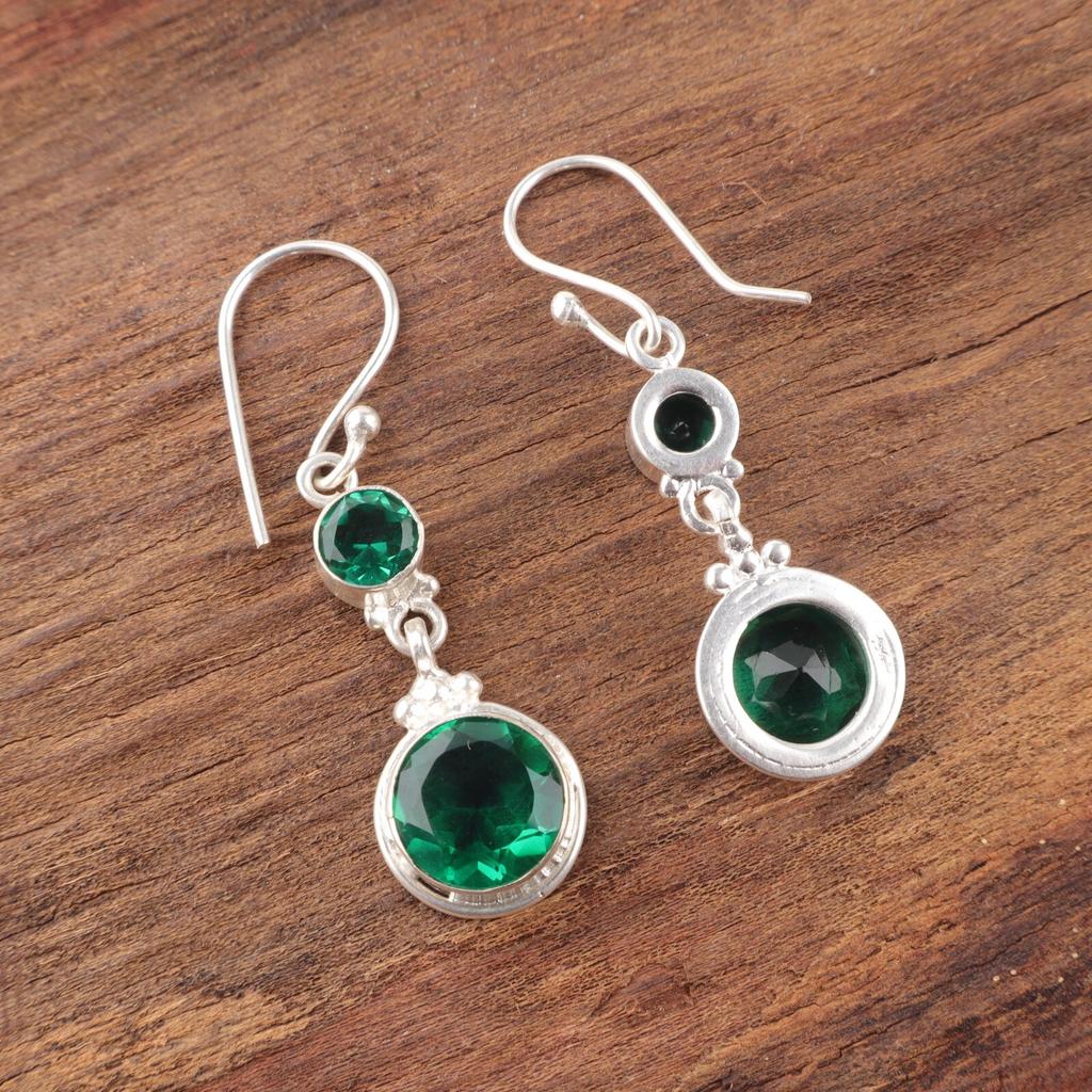 Chrome Diopside Gemstone 925 Sterling Silver Handmade Jewelry Wedding Earrings EE-160-2