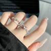 2026 Sweet and Cool Wind Light Luxury Pearl Bow Personality Ring Women's Simple and Versatile Layering Niche Design Ring
