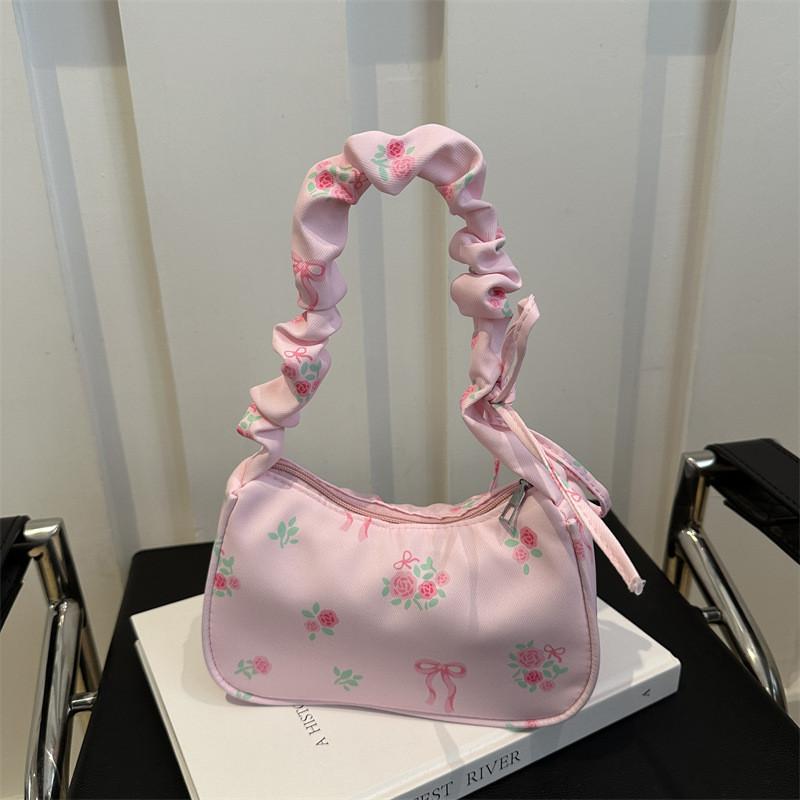 Trendy Japanese Aesthetic Small Shoulder Bag For Women In Black White Pink Blue For Casual Outings
