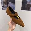 Sheepskin Version~ French Square Head Half Slippers for Women's Outer Wear 2025 New Autumn Great-looking Low-heeled Single Shoes