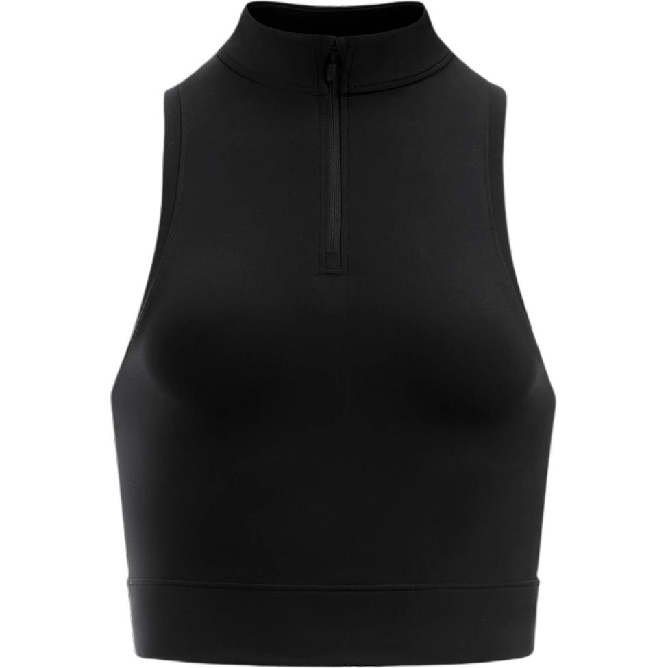 Under Armour Anywhere Run Solid Color Small Logo Half High Neck Pullover Short Sleeveless Vest Women Tops Black 1386344-001