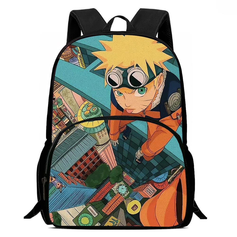 Мультяшный рюкзак NARUTO, легкий, с передним карманом, регулируемой лямкой, унисекс, подходит для детей 6-10 лет