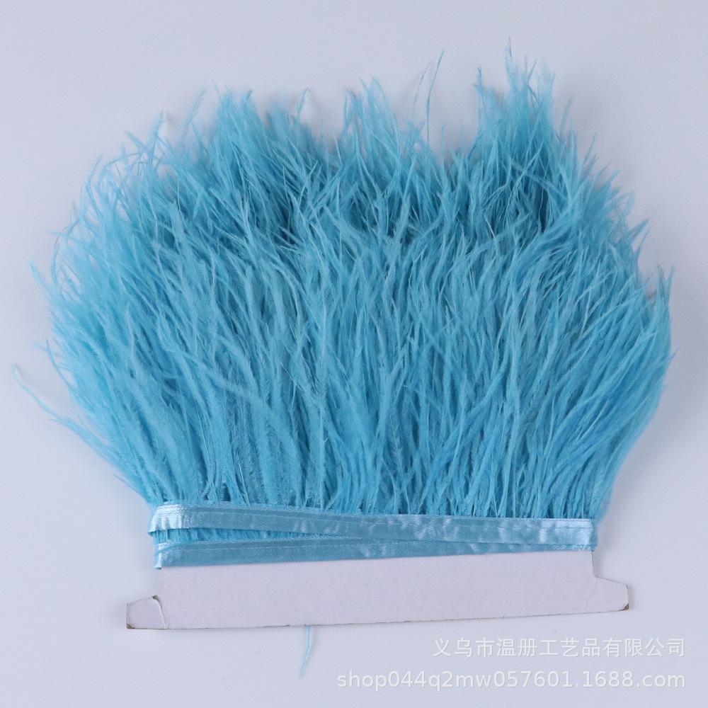 8-10 см Страусиная отделка Хаки Перьевая лента Бахрома для шитья Высокое качество Plumas Поделки Костюмы Украшение для вечеринки