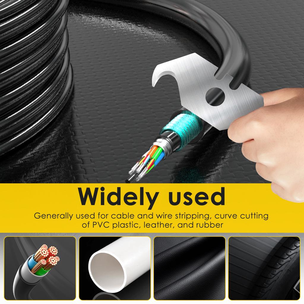 100Pcs SK5 Hooked Trimming Knife Blade Heavy Duty Utility Hook Blade Hooked Razor Acssory for Cable and Wire Stripping PVC