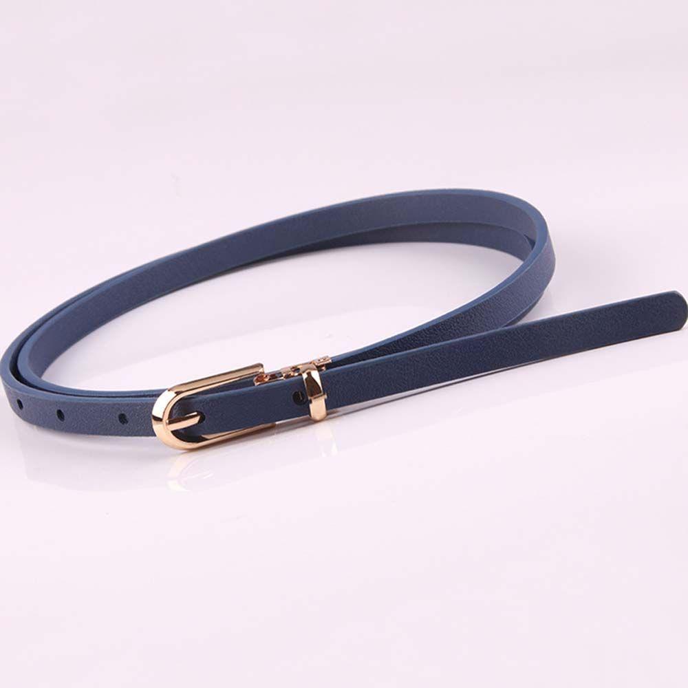 Skinny Elegant Candy Color Women Female Thin Waistband Waist Belts Dress Strap Pu Leather Belt
