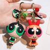 Брелок для ключей Powerpuff, сумка, подвеска, ПВХ, подарок, мультяшные девушки, милые аксессуары для кукол