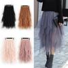 Women Fashion Asymmetrical High Waist Ruffles Mesh Tutu Tulle Long Midi Skirt Black White Pink