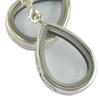 2PCS Silver water drop Magnetic Glass floating Alloy Locket Charms