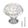 Cabinet Knobs, 12 Pack, 31 Mm Acrylic & Zinc Alloy Drawer Pulls Door Handles, Diamond Kitchen Solid Knobs Dresser Handles