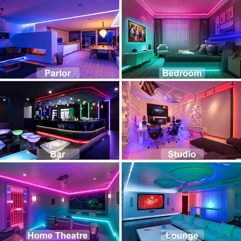 USB светодиодные ленты RGB 5050 Luces светодиодные гибкие диодные украшения для ленты для гостиной