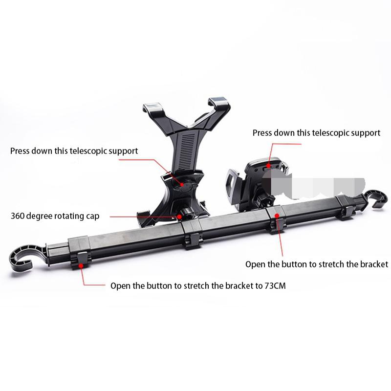Автомобильный держатель для планшета/телефона, подставка-кронштейн 2-в-1, крепление для телефона на подголовник заднего сиденья автомобиля/грузовика, универсальный держатель для iPad для заднего сиденья
