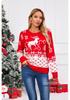 2025 Spring New Plus Size Women's Red Christmas Tree Pullover Sweater