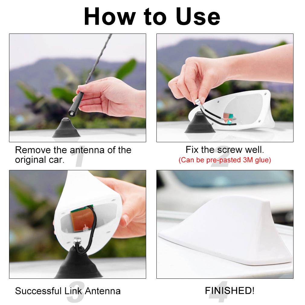 New 1 Pc Universal FM Signal Amplifier Car Radio Aerials Shark Fin Antenna Car Roof Decoration Auto Side Replacement 6 Colors