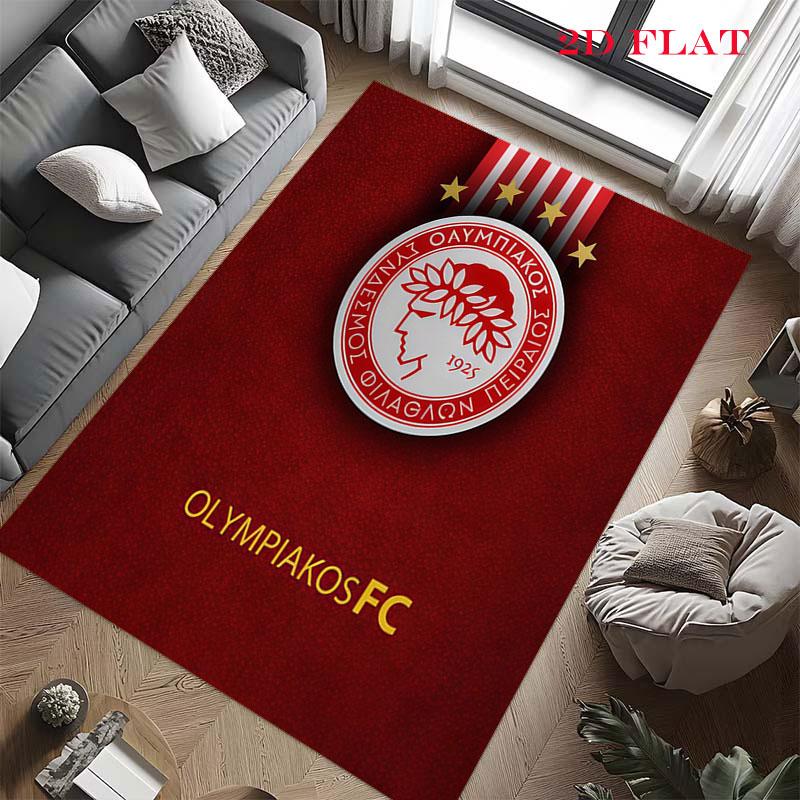 Olympiacos logo Carpet Rug for Living Room Bedroom Home Sofa Decoration,Kids play Nonslip Floor Mat