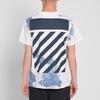 Off-White Футболка с коротким рукавом в диагональную полоску Splash-Ink Мужские топы белые OMAA002F161970239932