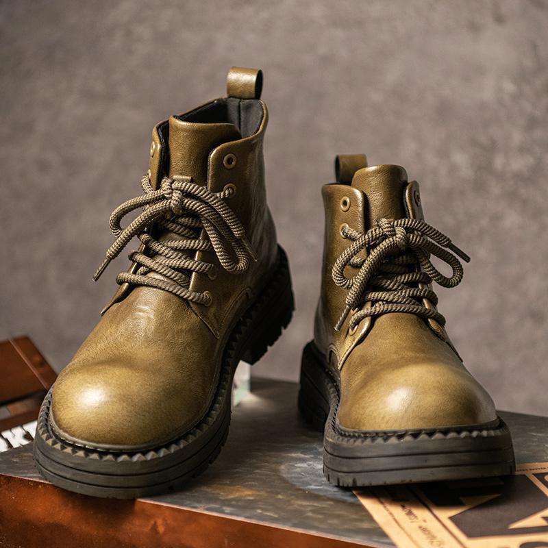 Модные горячие осенние и зимние мужские ботинки ретро классика британский стиль повседневные уличные мотоциклетные качественные деловые офисные кожаные ботинки