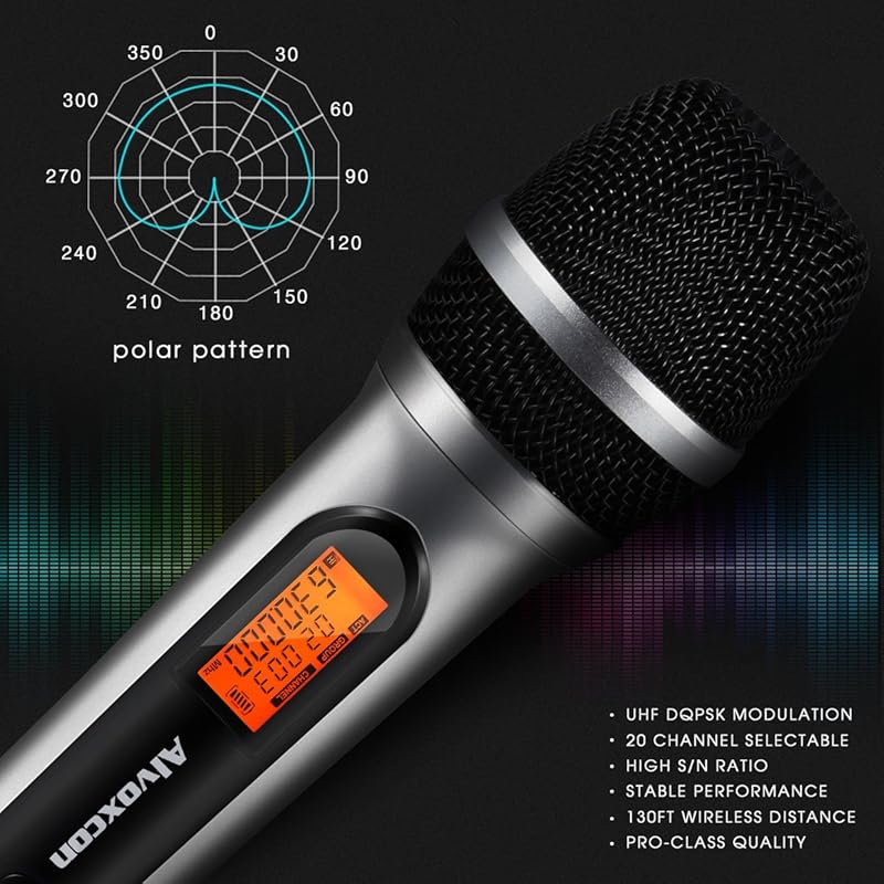 Беспроводной микрофон Alvoxcon ручной микрофон UHF динамический микрофон караоке ручной микрофон вокальный микрофон запись усилитель камера