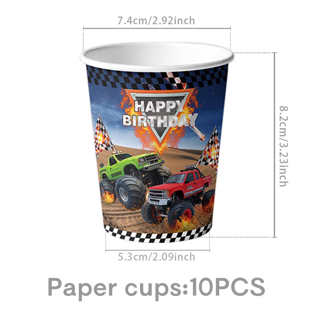 Custom Monster Truck Off-Road Theme Party Supplies Party Decorations Banner Tableware Tablecloth Tissue Birthday Arrangement