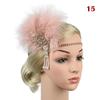 Women Beaded Flapper Hair Accessories Rhinestone Sequin Performance Headwear Elastic Indian Vintage Masquerade Feather Headband