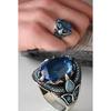 Blue Topaz Stone 925 Sterling Silver Men's Ring